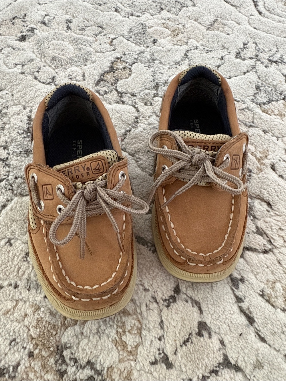 Sperry Kids Tan Suede Moccasin Boat Shoes